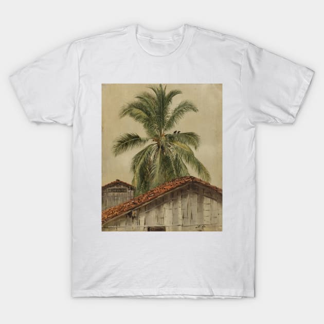 Palm Trees and Housetops, Ecuador by Frederic Edwin Church T-Shirt by Classic Art Stall